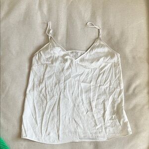 Aritzia White Satin Tank Top